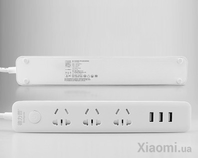 Удлинитель Xiaomi Delipow Power Strip (3 розетки; 3 USB) 1.8m White (DLP-C1133U1,8)