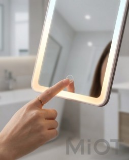 Зеркало для макияжа с подсветкой Xiaomi DOCO Leather case mirror pink (FM001/FM007)