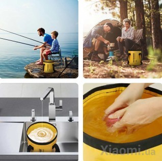 Складное ведро Xiaomi Enoch Lohas Waterproof Bucket IN109 Yellow S 25x30cm