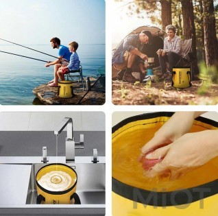 Складане відро Xiaomi Enoch Lohas Waterproof Bucket IN109 Yellow L 31x30cm