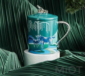Кружка Xiaomi Gonghe Jingpin Taurus Silver Home Series Chow Tai Fook Blue