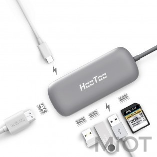 Мультиадаптер Xiaomi HooToo Shuttle Type-C Hub Space Grey (HT-UC001-SG)