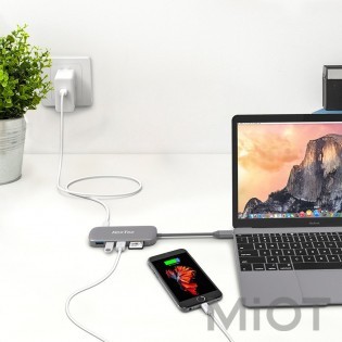 Мультиадаптер Xiaomi HooToo Shuttle Type-C Hub Space Grey (HT-UC001-SG)