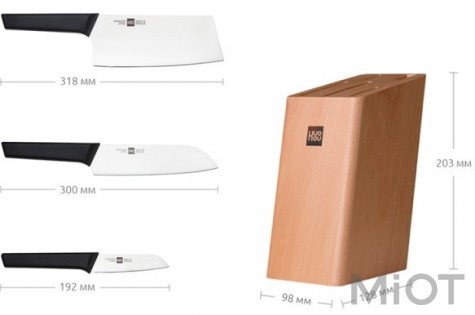 Набір ножів Xiaomi HuoHou Heat Knife Set Black 4 pcs (HU0058)
