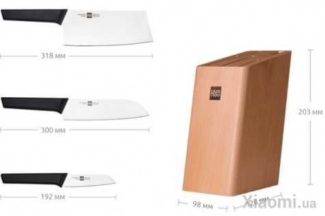 Набор ножей Xiaomi HuoHou Heat Knife Set Black 4 pcs (HU0058)