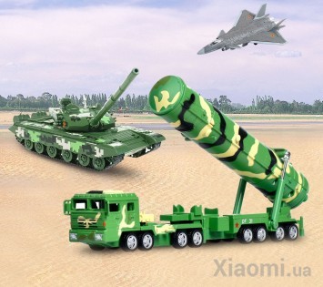 Модель автомобиля с МБР Xiaomi KDW Military simulation alloy car mode 1:64 (DF-31A)