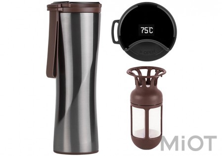 Термокружка Xiaomi KissKissFish MOKA Smart Coffee Tumbler Grey
