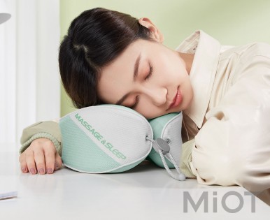 Подушка підголовник з масажером LF Massage sleep neck pillow Green LR-S100
