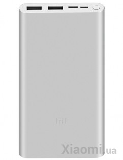Универсальная батарея Xiaomi Mi Power bank 3 10000mAh 2USB+Type-C Silver ORIGINAL (PLM13ZM)