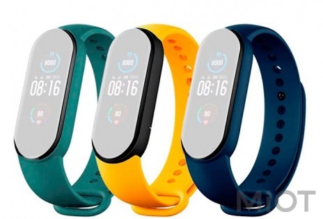 Набір ремінців для Xiaomi Mi Smart Band 5 Strap Navy Blue / Yellow / Mint (3 шт) (BHR4640GL)