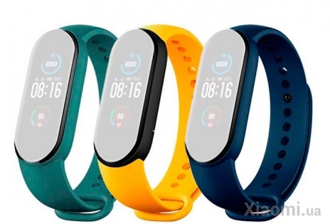 Набор ремешков для Xiaomi Mi Smart Band 5 Strap Navy Blue/Yellow/Mint (3 шт) (BHR4640GL)