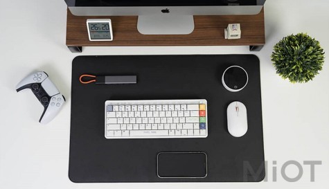 Ігрова поверхня килимок для мишки Xiaomi MiiiW Leather Cork Mouse Pad M Black (MWMLV01)