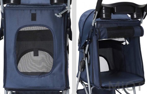 Портативна складана коляска для домашніх тварин Xiaomi Mini Monstar Blue 74x47x100cm