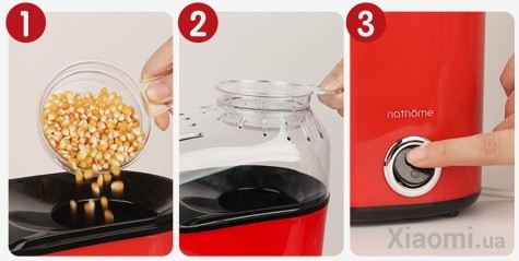 Машина для приготовления попкорна Xiaomi Nathome portable popcorn machine Nordic NBM001