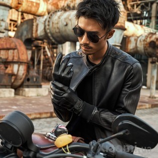 Куртка мужская кожаная Xiaomi Qimian L Black