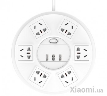 Удлинитель Xiaomi Qingyue Lightning Protection с 3-портовым USB-интерфейсом