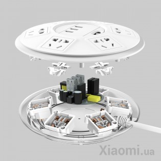 Удлинитель Xiaomi Qingyue Lightning Protection с 3-портовым USB-интерфейсом