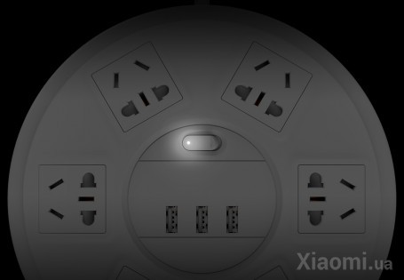 Удлинитель Xiaomi Qingyue Lightning Protection с 3-портовым USB-интерфейсом