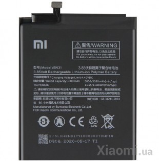 Аккумулятор BN31 к смартфонам Xiaomi Redmi Note 5А / 5X / A1 (3080mAh)