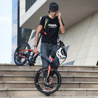 Спортивный карбоновый складной велосипед Xiaomi SAVA Z1 Black/Red Sportivnyy karbonovyy skladnoy velosiped Xiaomi SAVA Z