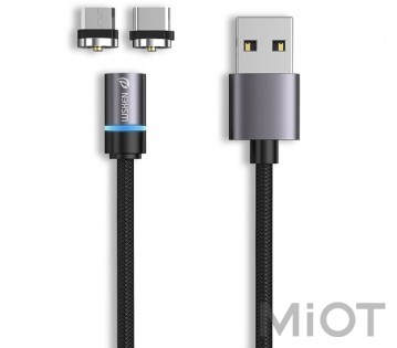 Кабель магнітний Xiaomi WSKEN Magnetic Charging Cable USB/Micro-USB 1.2m Black