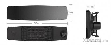 Автомобильный видеорегистратор Xiaomi YI Mirror Dash Camera Black YI-89029 (+ камера заднего вида) (Международная версия)