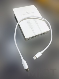 Кабель Xiaomi ZMi AL871 USB-C to Lighthing Cable 0.3m White