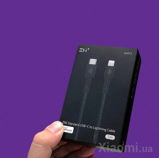 Кабель Xiaomi ZMi AL873 USB-C - Lightning Black Kevlar 1m