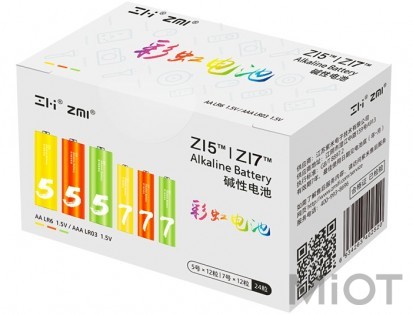 Батарейки Xiaomi ZMI batteries 24pcs (AAA 12pcs AA 12pcs) (3059770)