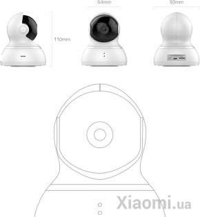 IP Камера Xiaomi YI Dome Camera 360° 1080P White (YI-93005)