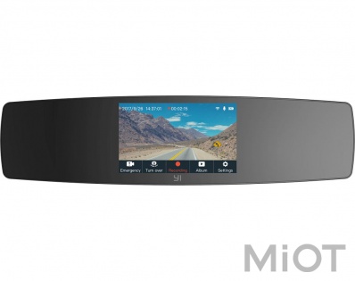 Автомобільний відеореєстратор Xiaomi YI Mirror Dash Camera Black YI-89029 (+ камера заднього виду) (Міжнародна версія)