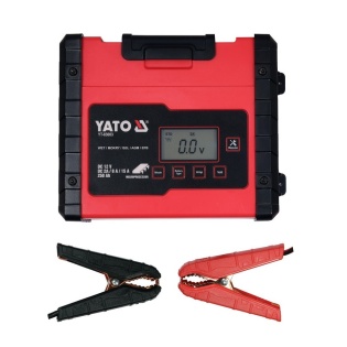 Зарядний мережевий пристрiй з LCD дисплеєм 230В YATO YT-83003 для акумуляторiв 12V-2/8/15А, макс. 240Aч (Чорно-помаранчевий)