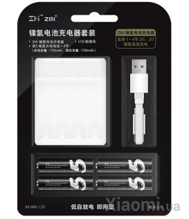 Зарядное устройство Xiaomi ZMi ZI5 PB401 for AA/AAA Kit (+ 4шт AA Z15 1700mAh)