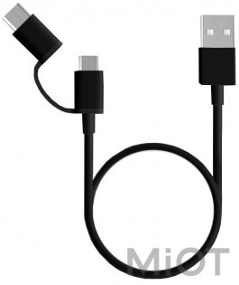 Кабель Xiaomi ZMi AL501 USB - Type-C/Micro USB 2 in 1 (100 см) Black