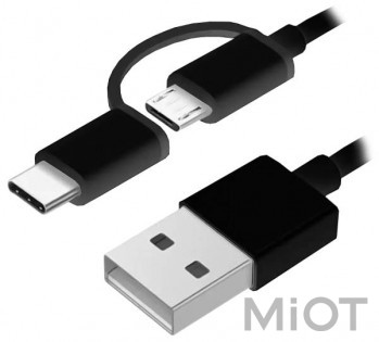 Кабель Xiaomi ZMi AL501 USB - Type-C/Micro USB 2 in 1 (100 см) Black