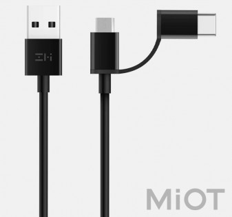 Кабель Xiaomi ZMi AL511 USB - Type-C/Micro USB 2 in 1 (30 см) Black