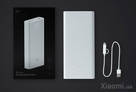 Универсальная батарея Xiaomi ZMi Powerbank Aura 20 000 mAh Type-C White (QB821)