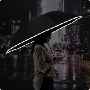 Парасоля складна автоматична з ліхтариком Xiaomi Zuodu (ZD002-LED) Black
