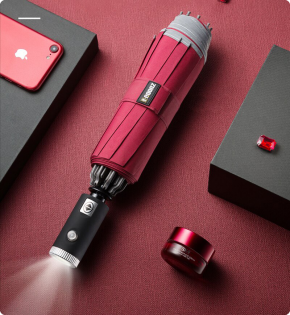 Парасоля складна автоматична з ліхтариком Xiaomi Zuodu (ZD002-LED) Red