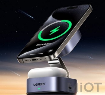 Беспроводное зарядное устройство для UGREEN Qi2 2-в-1, Silver