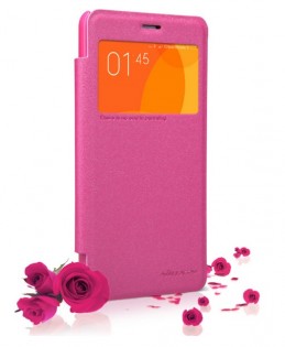 Кожаный чехол книжка Xiaomi Nillkin Sparkle SP-LC XM для смартфонов Redmi 2 Red