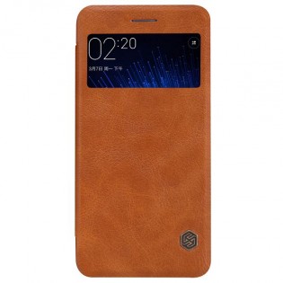 Кожаный чехол книжка  с окошком Nillkin Qin Series Q-LC XM для смартфонов Xiaomi Mi5 Brown