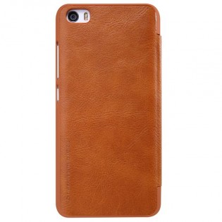 Кожаный чехол книжка  с окошком Nillkin Qin Series Q-LC XM для смартфонов Xiaomi Mi5 Brown