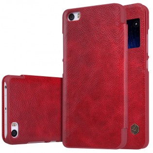 Кожаный чехол книжка  с окошком Nillkin Qin Series Q-LC XM для смартфонов Xiaomi Mi5 Red