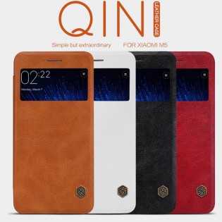 Кожаный чехол книжка  с окошком Nillkin Qin Series Q-LC XM для смартфонов Xiaomi Mi5 Red