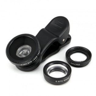 Набір лінз до смартфонів Xiaomi 3 in 1 Universal clip lense plastic Black SY-516