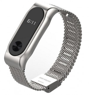 Металевий ремінець до Xiaomi Mi Band 2 Silver 14 мм Ліцензія
