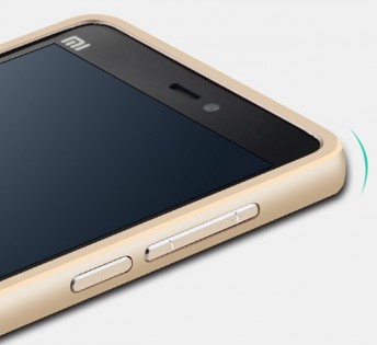 Металлический чехол бампер для смартфонов Xiaomi Mi4i/с Gold Лицензия