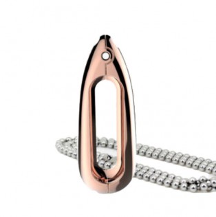 Кулон для Xiaomi Mi Band metal rose-gold + ожерелье stainless