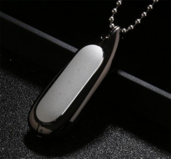 Кулон для Xiaomi Mi Band metal black + ожерелье stainless
